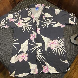 CLEARANCE vintage OP ocean pacific hawaiian shirt sz Small black floral